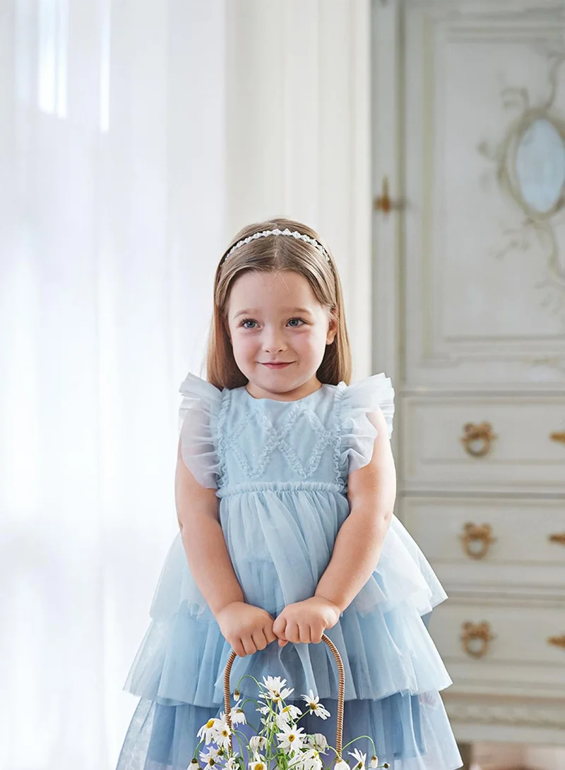 Dave & Bella Sea Blue Layered Ombre Dress